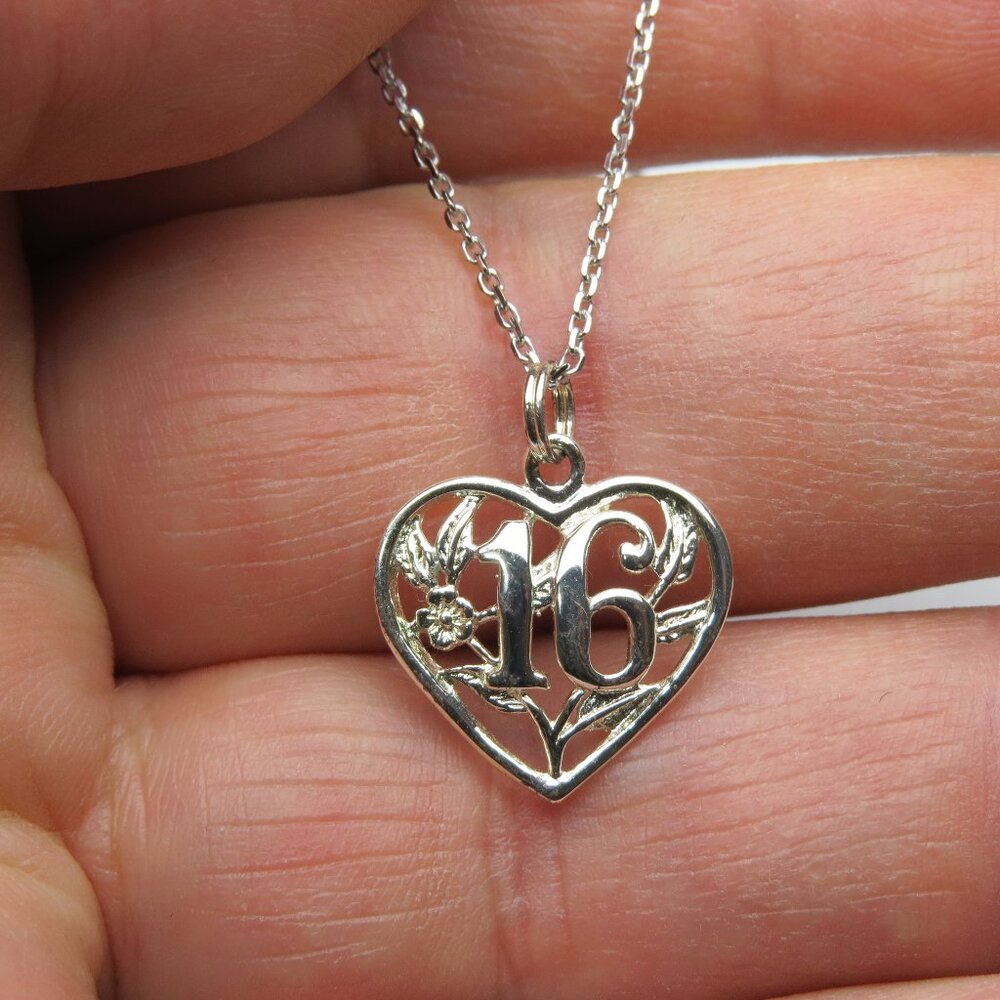 Sterling Silver Sweet 16 Pendant & Necklace